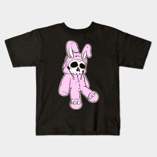 Skeleton Skull Pink Dead Hare Costume Rabbit Bunny Kids T-Shirt